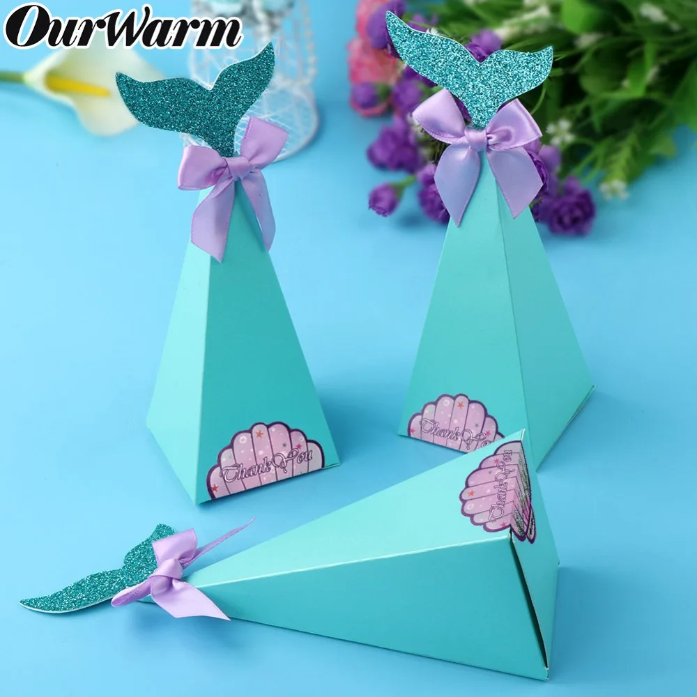 OurWarm 10 шт. подарочные коробки для маленькой русалки красивая бумага коробка