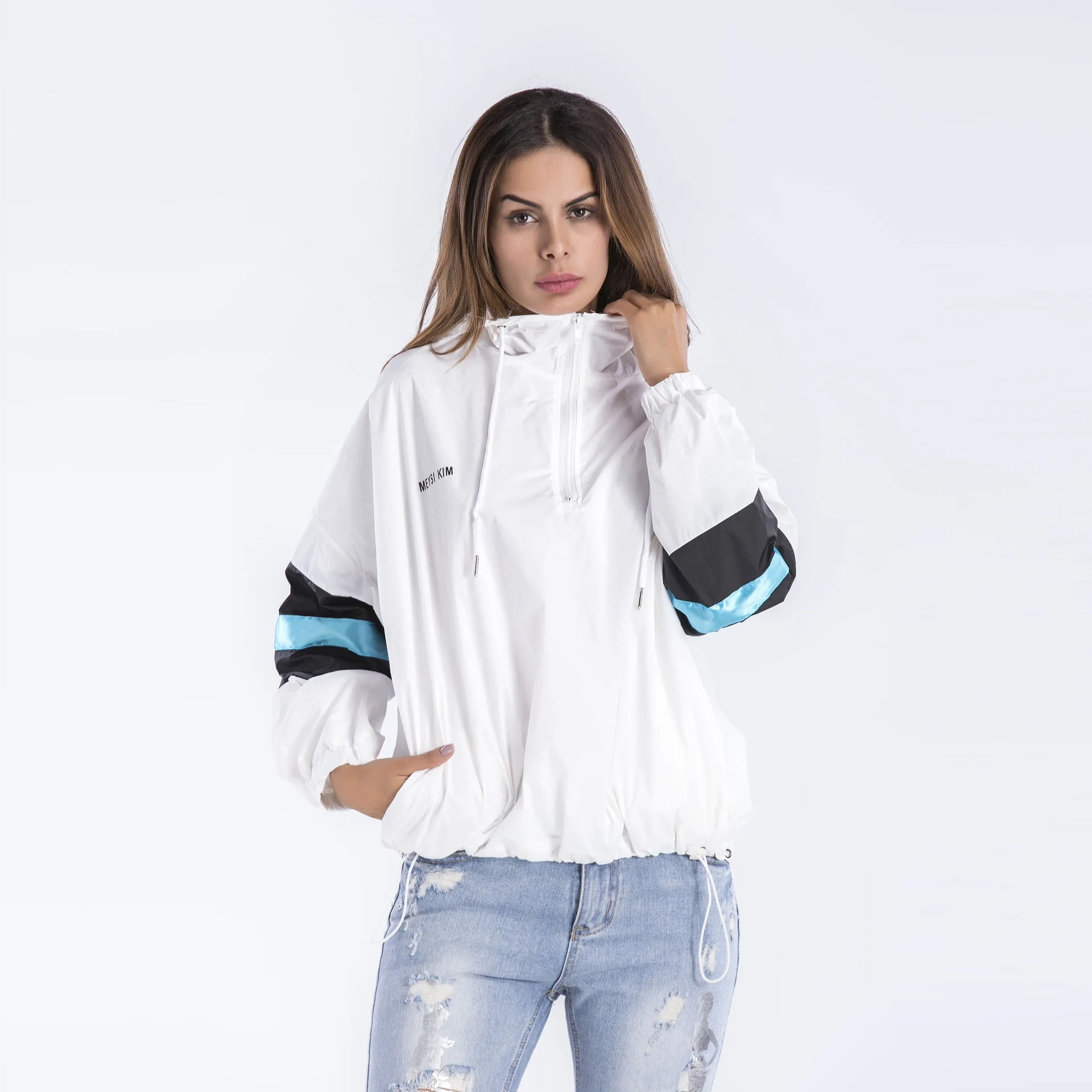 2018 Women's Bohemia jacket hooded letter hooded windbreaker Female Top Casual autumn and winter Sweatershirts Pullover sweater