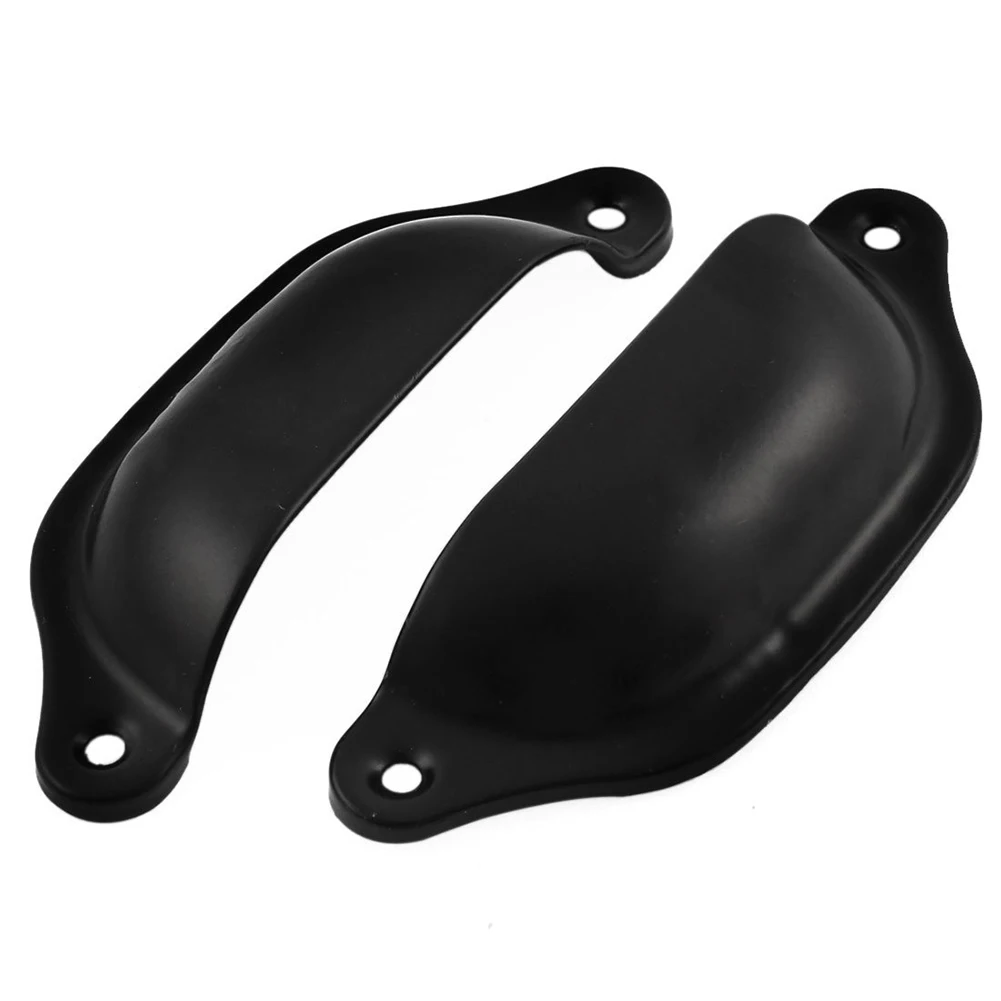 

Drawer Cabinet Door Vintage Style Metal Pull Knob Handles Black 2Pcs