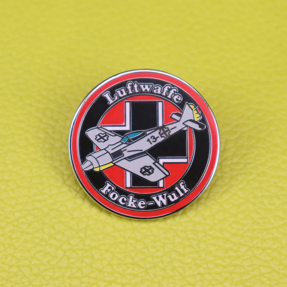 

Fighter planes enamel pin Luftwaffe badge cross brooch German flag jewelry