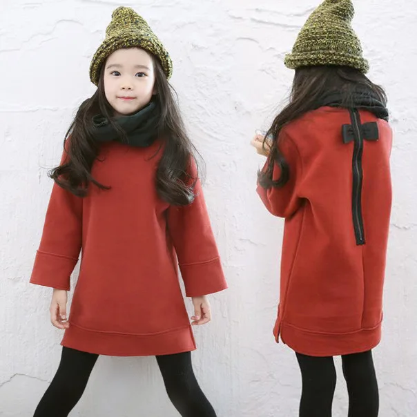 2018 осень-зима Хлопковое платье для девочек Рождество Полный рукавами, теплая детская одежда подросток Vestidos Infantil для девочек платья
