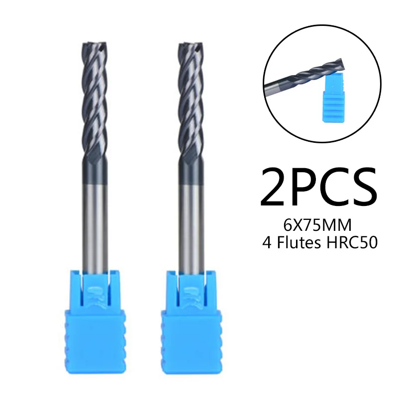 

Solid Carbide End-Mill 6mm Shank Dia TiAIN Coat 4-Flute CNC Router Bits For Wood