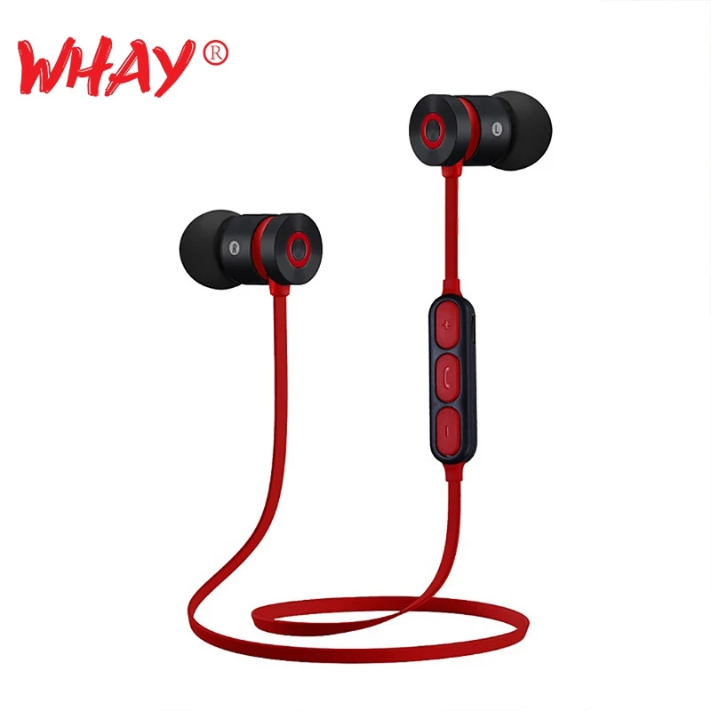 WhaY Bluetooth наушники беспроводные Magetic вкладыши с микрофоном для Xiaomi iPhone samsung стерео