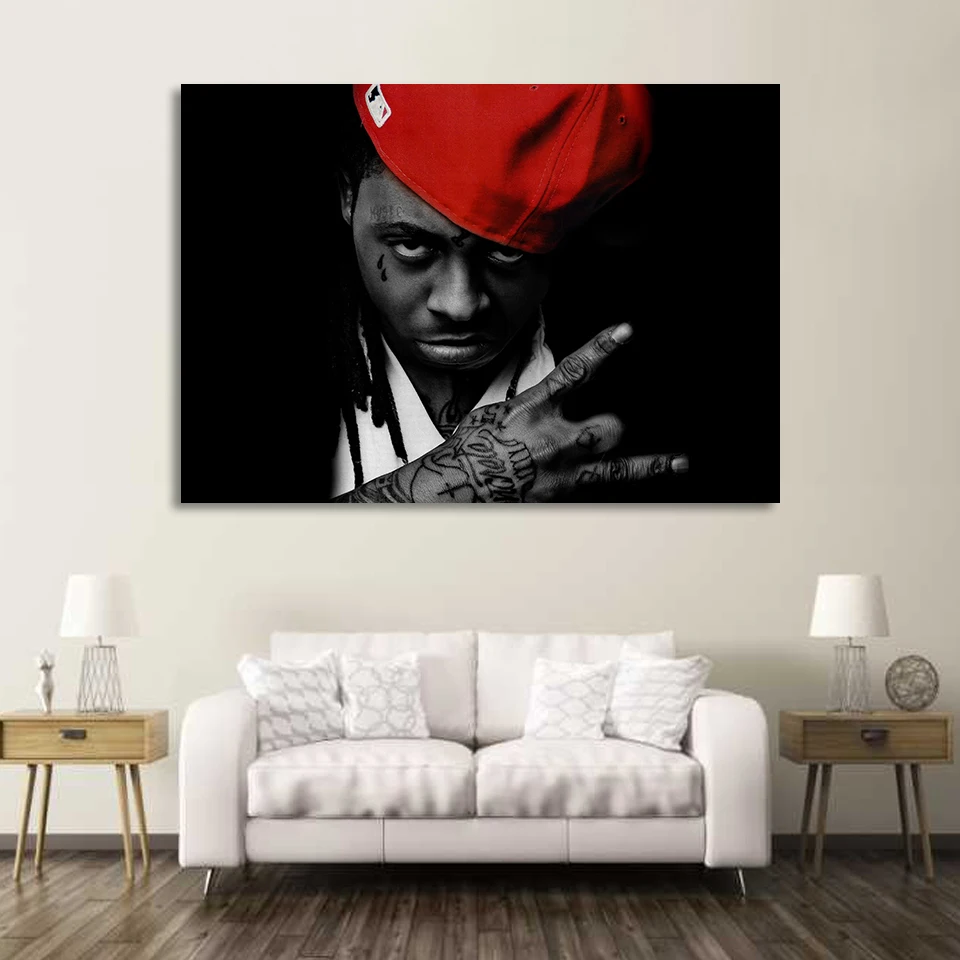 1 piece canvas painting pop star lil wayne HD posters and prints for living room | Дом и сад
