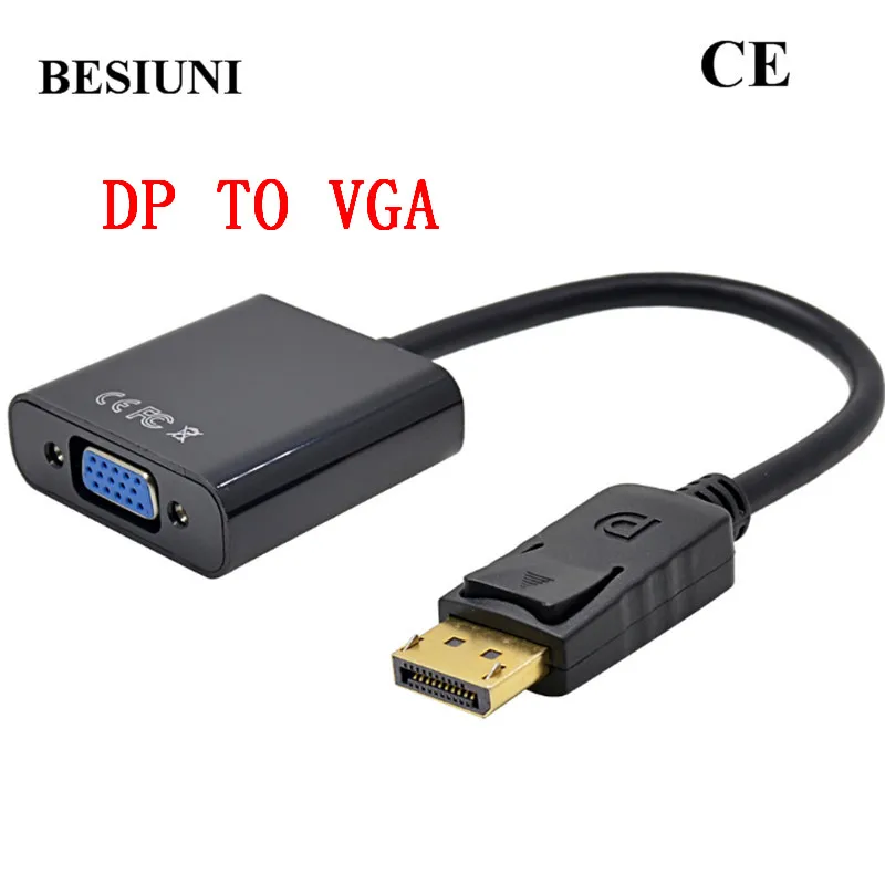 BESIUNI 3 в 1 Дисплей Порт DP к HDMI DVI VGA Кабель-адаптер 1080P Дисплей порт конвертер Разъем для ПК проектор ноутбук HDTV - Цвет: DP to vga