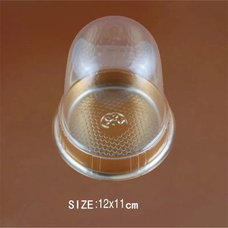 Clear Golden Cake Box Transparent Round Mousse Plastic Cake Boxes With