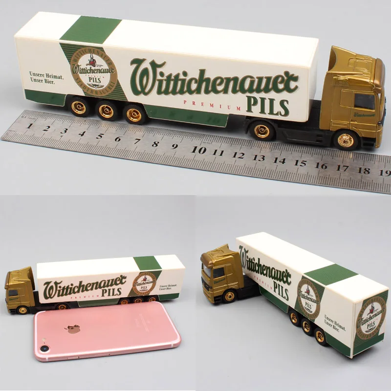 Kopen 1 87 Schaal Hoge Snelheid Kleine Duitse Reclame Voertuig Media Container Tow Truck Diecast Model Auto Speelgoed Voor Kid S Jongen collectie