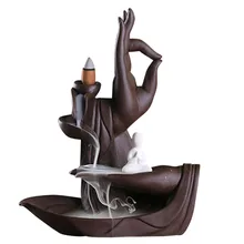 Буддистские благовония горелка бергамота керамический фиолетовый песок бергамота цветок обратно благовония горелка украшение дома без фазы Будды лотоса