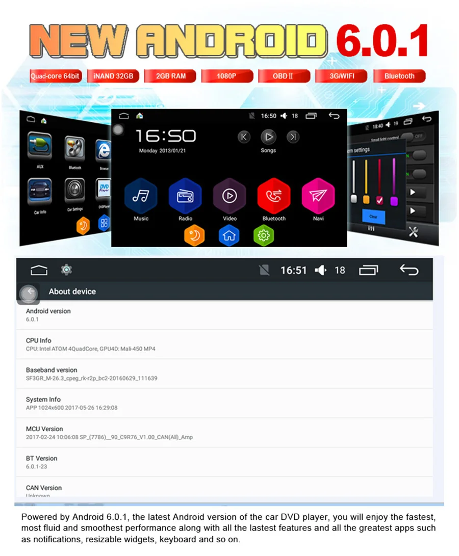 Discount HD Touch Screen 10.2" Android 7.1 Quad Core Car Auto WIFI Radio Multimedia Player GPS Navigation For Toyota CAMRY 2015 4
