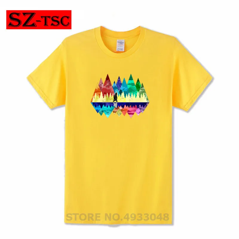 2019 new Men short sleeve t shirt nature, mountains, landscape, outdoors, hiking, bear, animals Printed t-shirt Male tops tees