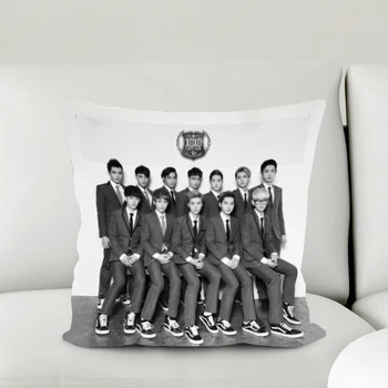 

Oct. New Gift Home Textile South Korean K-Pop Group EXO Polyester One-sided Two-sided Square Pillow Case #40968