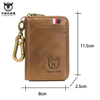 

BULLCAPTAIN Brand Genuine Leather Men Wallets Fashion Multifunction Purse clutch Zipper Credit Card Holder Coin Pocket Bags