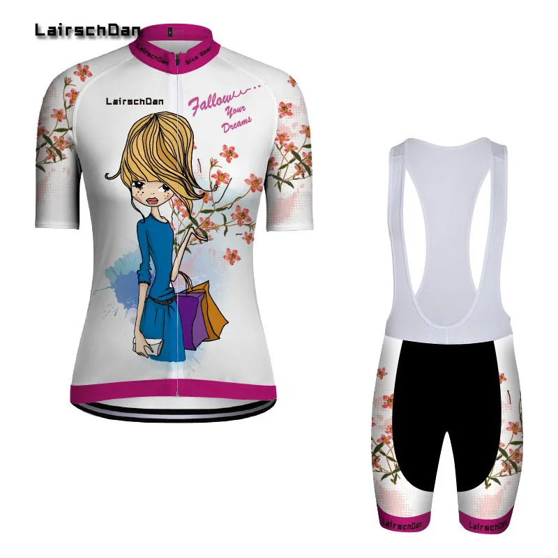

SPTGRVO LairschDan Cycling Jersey Set 2019 Women's Summer Bike Wear Suit Ropa Ciclismo Mujer Gel Pad Road Bike Cycling Clothing