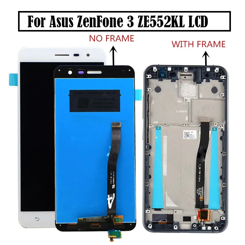 

For Asus ZenFone 3 ZE552KL LCD Display Panel Touch Screen Digitizer Assembly With Frame For ZE 552KL Z012D Z012DC Z012DA