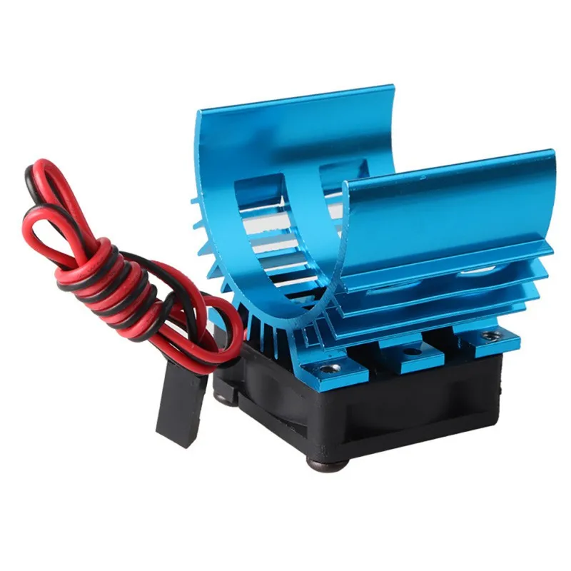 Blue RC Parts Electric Car Motor Heatsink Cover + Cooling Fan For 1:10 HSP RC Car 540 550 3650 Size Motor Heat Sink