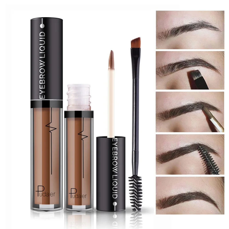 

Professional Eyebrow Gel Makeup Cosmetics Long Lasting Pigments Black Brown Waterproof Eyebrow Liquid Makeup with Tattoo Brush