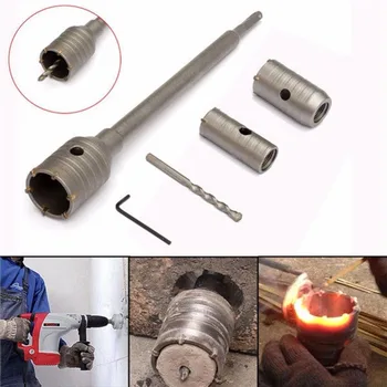 

3Pcs SDS Plus Shank Hole Saw Cutter Drill Bit For Concrete Cement Stone Wall 30/40/50mm