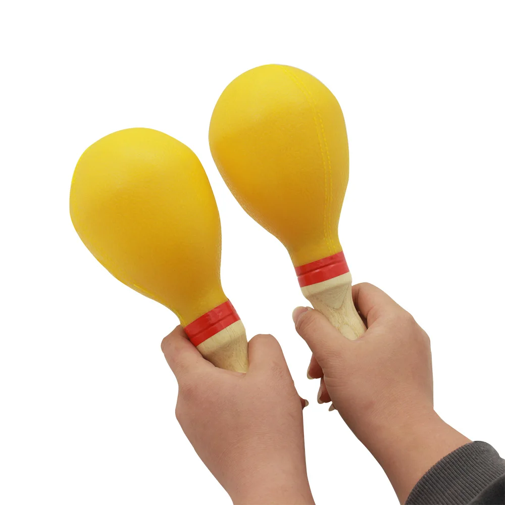Pair of Maracas Shakers Rattles Sand Hammer Percussion Instrument