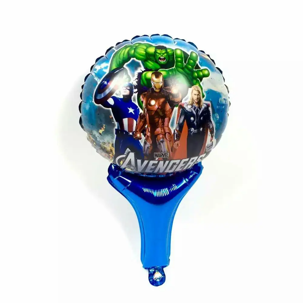 Lucky 100 шт./лот мультфильм герой KT Воздушные шары "Миньоны" палочки держатели надувные фольга Воздушные шары на день рождения вечерние принадлежности украшения - Цвет: Avengers
