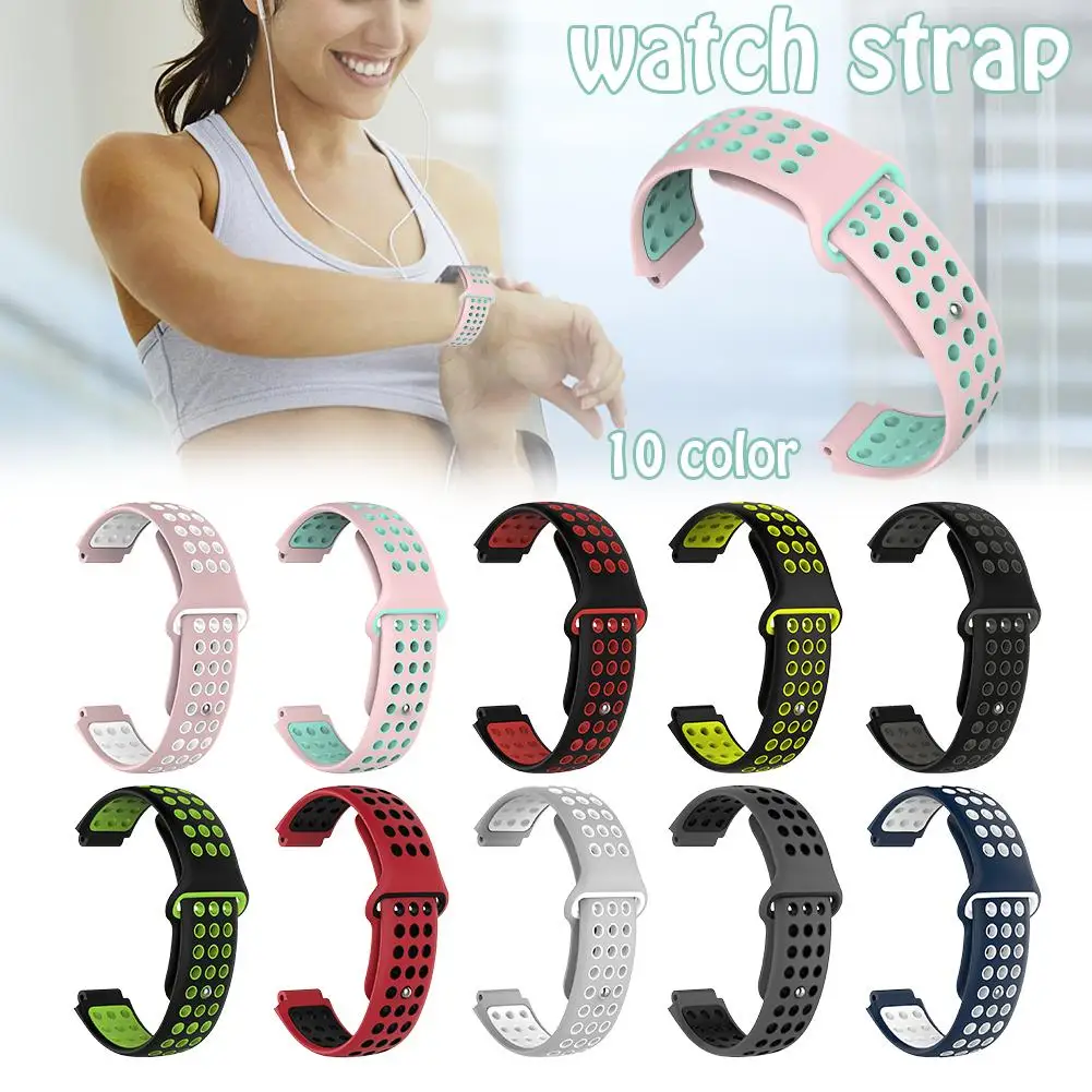 

Double color Silicone Watch Strap Wrist Strap For Garmin Garmin Forerunner 220 230 235 630 620 735 S20 S60 S50 Smart Watch