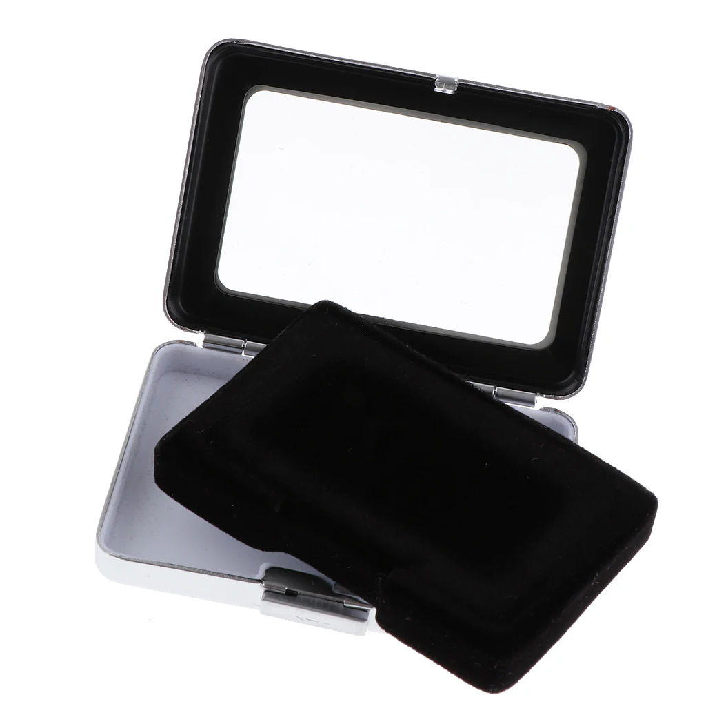 Electroplate Iron Box Diamond Gem Jewelry Storage Box Organizer Case Double-Faced Velvet Fabric Buckle Design Showcase