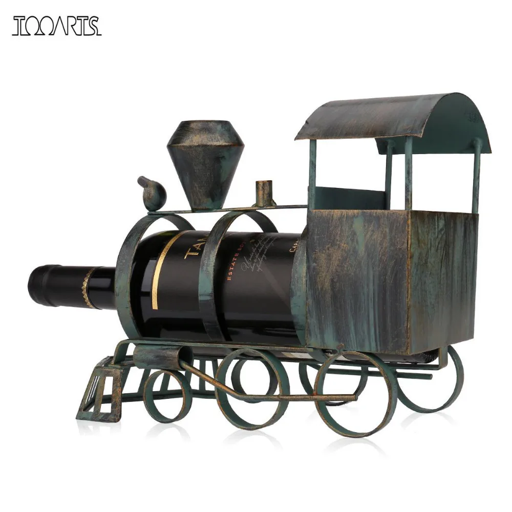 Tooarts Creative Train wine bottle holder Iron art Fantastic bottle