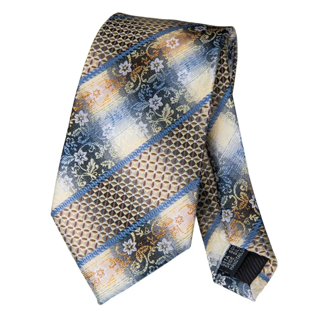 Hi-Tie Мужские галстуки Классический Полосатый и цветочный галстук шелковые галстуки карманные Квадратные Запонки Набор Свадебная вечеринка деловой галстук набор C-3001