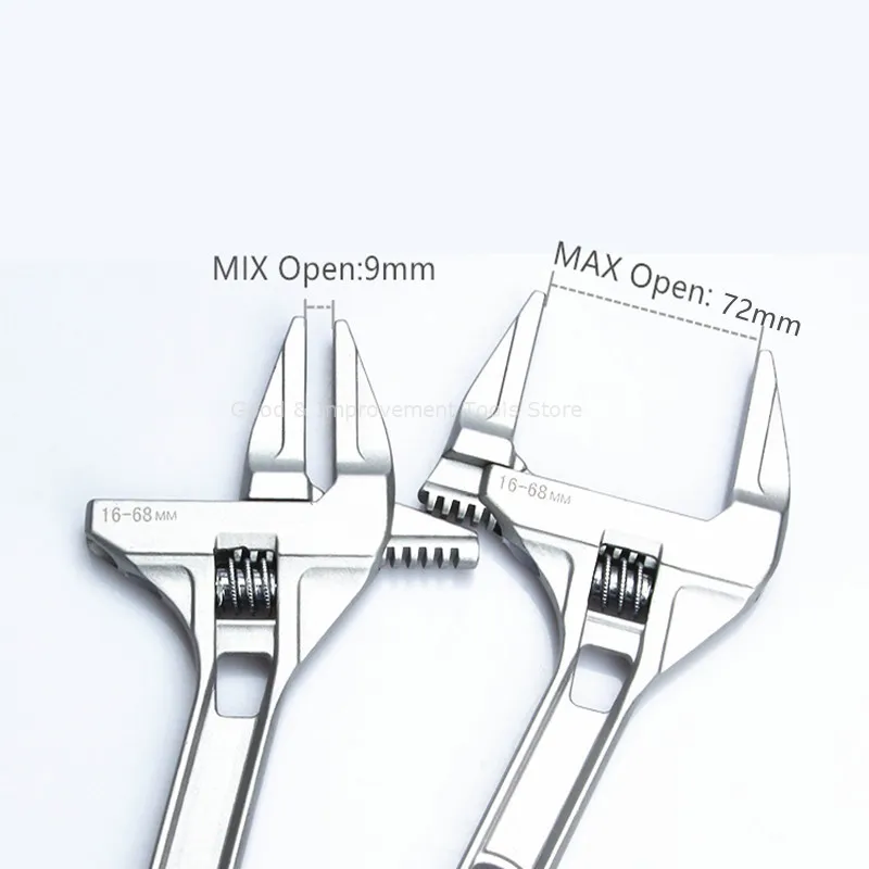 Профессиональный гаечный ключ для ванной 6-68 мм Универсальный многофункциональный с короткой ручкой Алюминиевый сплав большой гаечный ключ не может использоваться металлические винты