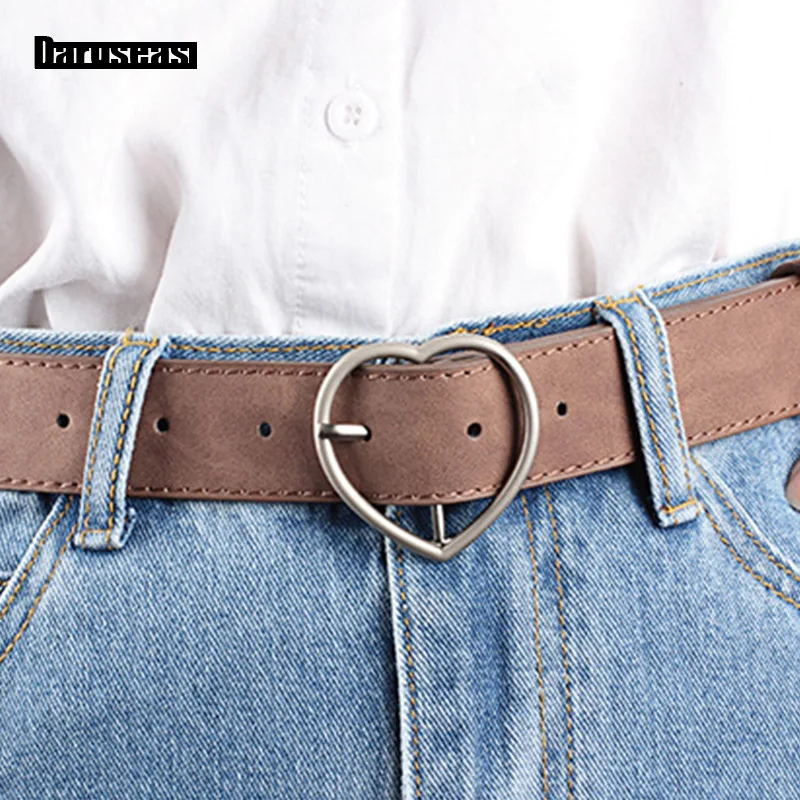 

Wild Ms imitation leather Belt alloy Korean Style Heart Japanese word buckle Ms Scrub leather belt Heart-shaped Student belt