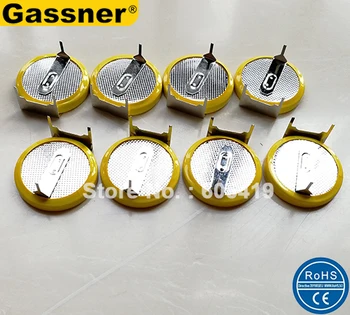 

400pcs/lot 100% Fresh 3V CR2032 Lithium Coin Battery with 3 Solder Tabs Pins , Horizontal Through Hole Type Button Batteries
