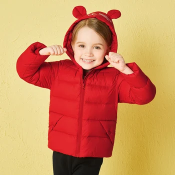

Balabala winter Hooded down jacket for toddler girls kids clothing Children clothes girls winter coats with cute cat embroidery