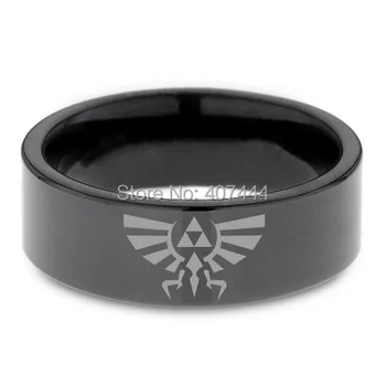 

Free Shipping YGK JEWELRY Hot Sales 8MM Legend of Zelda Black Beveled New Men's Wedding Tungsten Carbide Rings