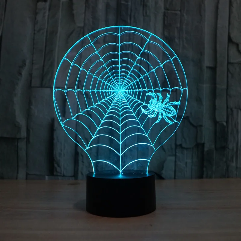 Novelty Luminaria Led 3d Light Spider net colorful touch LED lamp gift atmosphere desk lamp 3d USB 7 color change Table Lamps