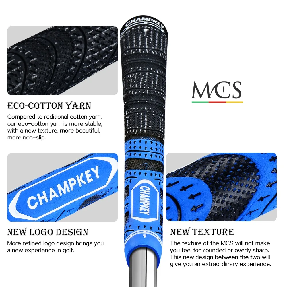 Новый 13x Champkey MCS Гольф Грипсы 10 цветов Многокомпонентный Стандартный Гольф клуб нескользящие носки