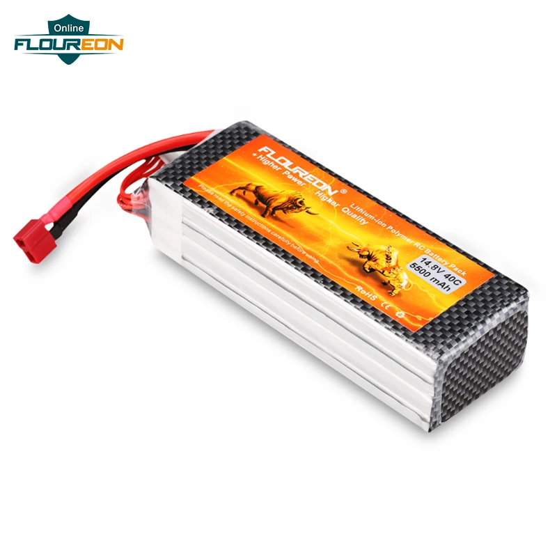 Floureon 4S 14 8 V 5500mAh 40C с разъемом Deans LiPo аккумулятор для 1/8 & 1/10 RC модели автомобиля Slash 4X4