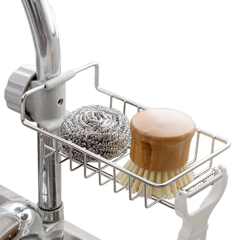 Момо Ручной Кухонный из нержавеющей стали практичная стойка для кранов моющее средство губка органайзер для хранения фильтрации воды