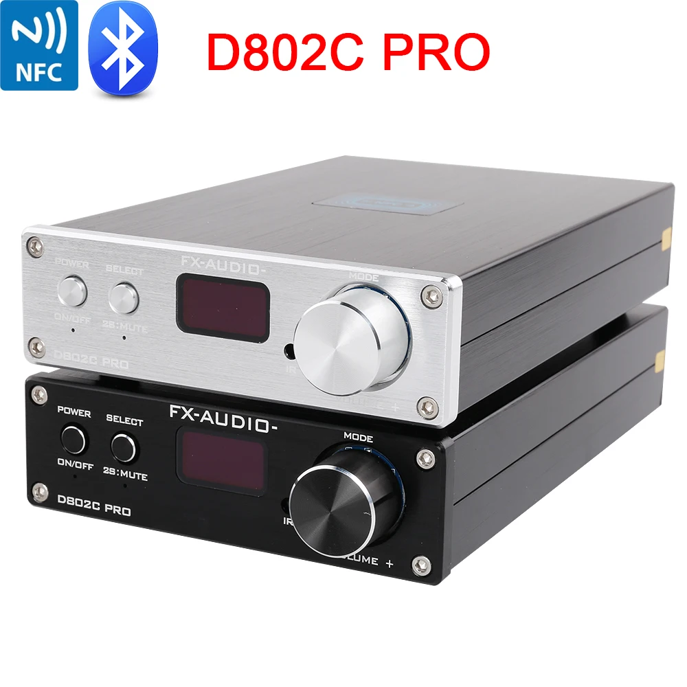 

FX-Audio D802C PRO Wireless Bluetooth 4.2 Support APTX NFC USB /AUX/Optical/Coaxial Pure Digital Audio Amplifier 24Bit 192Khz