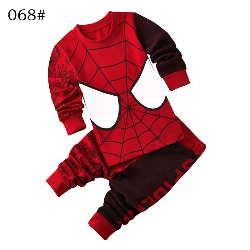 Горячая распродажа пижамы с изображением Человека-паука детские комплекты пижамы с длинным рукавом с изображением анимационного героя Человека-паука для маленьких мальчиков ночное белье одежда на 2-7 лет - Цвет: Picture 1