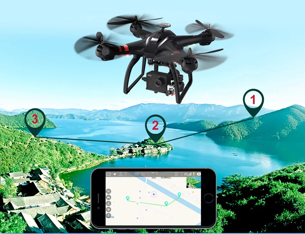 BAYANGTOYS X22 sin escobillas doble GPS Drone WiFi FPV RC Quadcopter 1080 P HD Cámara helicóptero con cardán de 3 ejes los Drones con cámara
