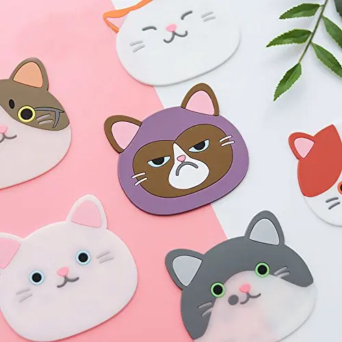 Cat Cup Silicone Coaster Mug Rubber Mat for Wine Glass TeaBest Housewarming Beverage Drink Beer Home House Kitchen Decor (4)