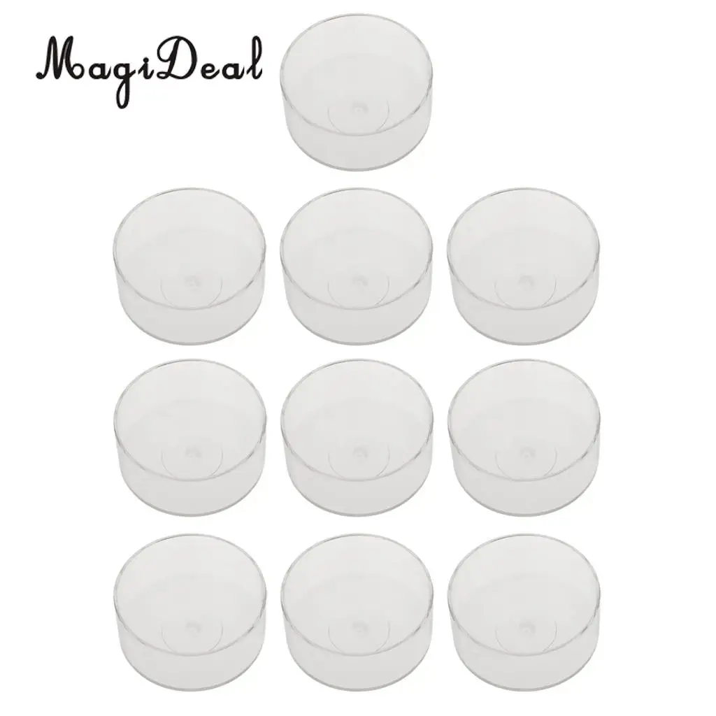 MagiDeal 10 Pieces Clear Wax Containers Candle Tealight Cups Plastic for use with Scented Candles