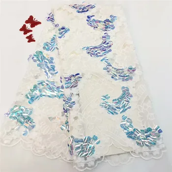 

African Lace 2019 French Nigerian Lace Fabric Bridal High Quality Swiss Net Tulle Lace Fabric For Wedding Party dress rf11-53