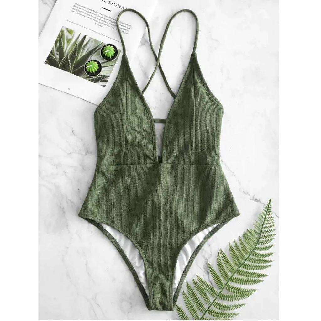 

Women's One-Piece Fashion Swimsuit Retro Beach Swimwear Bikini Set