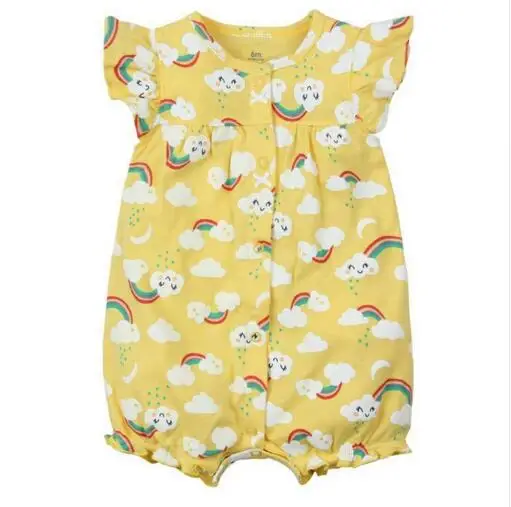 Одежда для маленьких девочек, детский летний комбинезон, хлопковый комбинезон с короткими рукавами для девочек, одежда для малышей, комбинезоны для новорожденных - Цвет: hcihong
