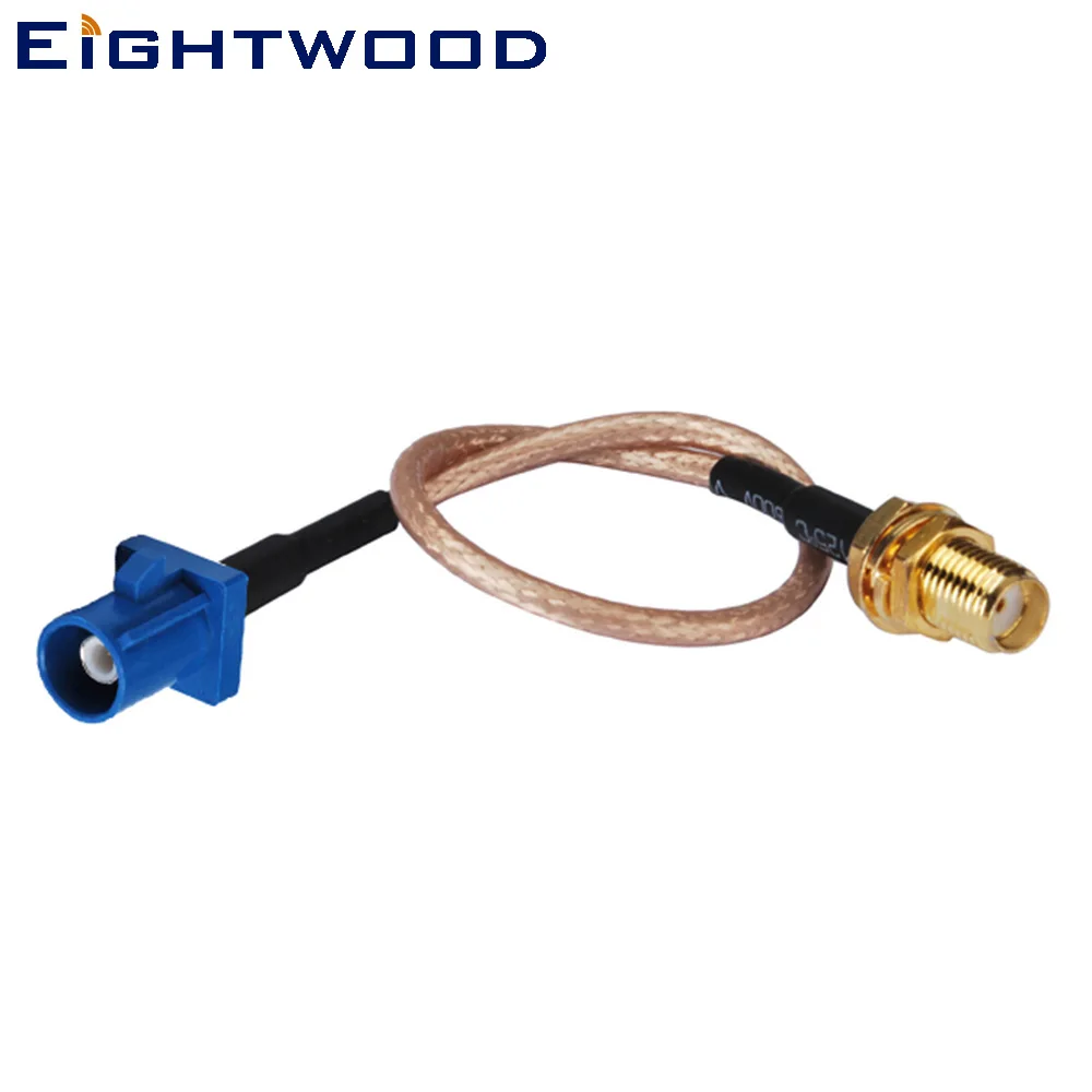 

Eightwood Fakra C Male Straight to SMA Female Bulkhead Straight Adapter Cable RG316 15cm for Car GPS Antenna Customizable