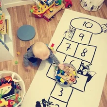 Высококачественный хлопковый игровой коврик с принтом коврик для детских игр детский коврик для комнаты семейные вечерние игровой коврик Домашний декор Hopscotch игра