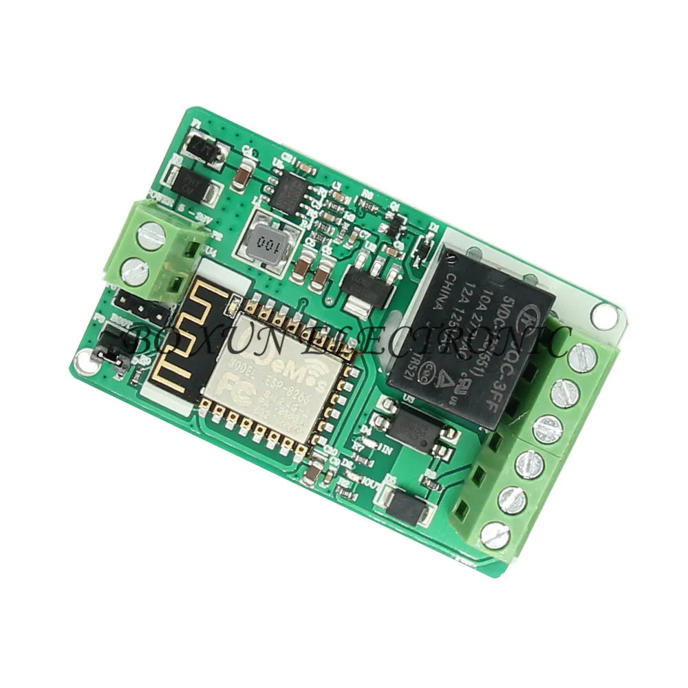 

ESP8266 ESP-12F Relay Module 10A 220V Network Relay WIFI Module Input DC 4 Layers Board TVS Input Automatic Protection Green