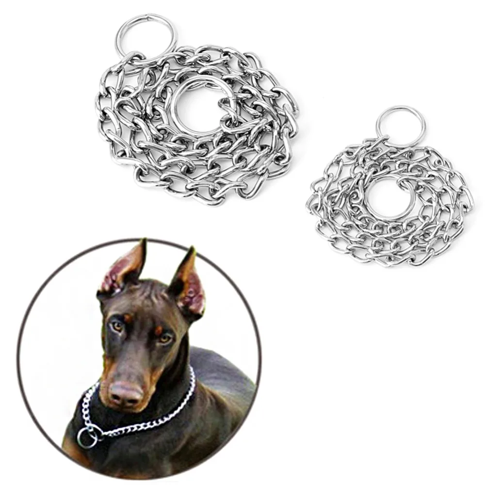 Durable Chrome Plated Choke Chain Pet Dog Training Neck Collar Necklace