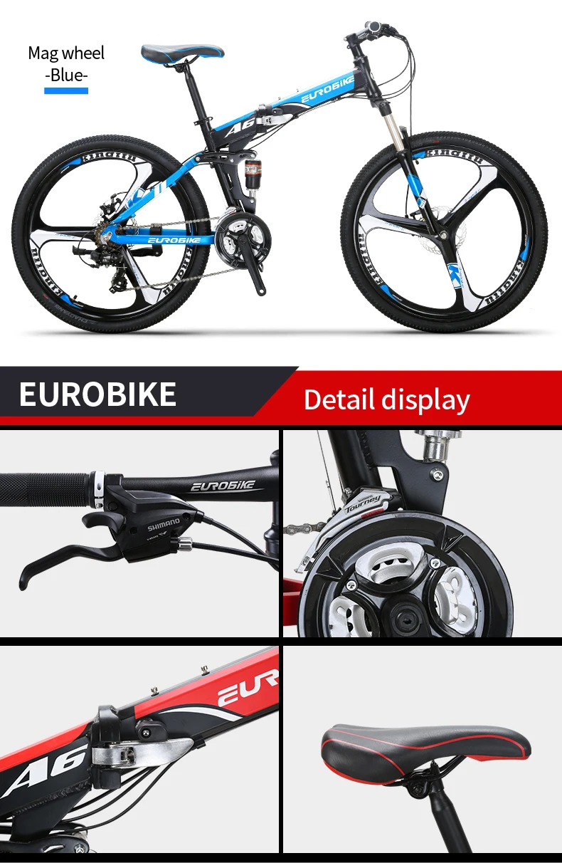 Perfect EUROBIKE Folding Bike 26 Inches Aluminum Frame 21 Speed Gears Dual Suspension Mountain Bike 6 Perfect EUROBIKE Folding Bike 26 Inches Aluminum Frame 21 Speed Gears Dual Suspension Mountain Bike 6