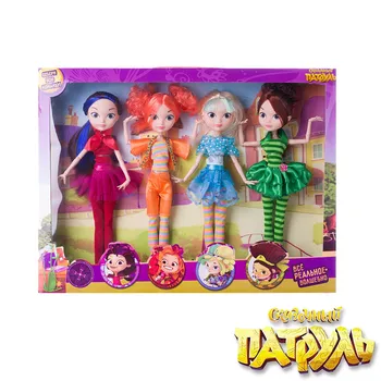 

4pcs/set Fairy Fantasy Patrol Doll Russian Cartoon 25cm MAWA AEHKA BAPR Action Figures Toys Model princess Doll Children Gift